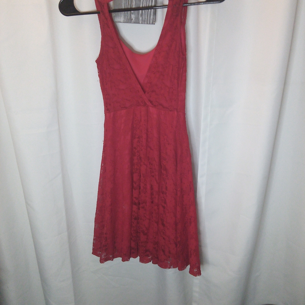 AMPM Red Halter Fit and Flare Mini Dress - Picture 4 of 4